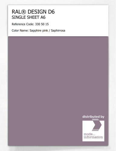 Artikelbild des Artikels “RAL® DESIGN D6 SINGLE SHEET A6 330 50 15 Sapphire pink / Saphirrosa “