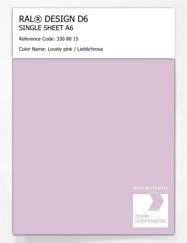 Artikelbild des Artikels “RAL® DESIGN D6 SINGLE SHEET A6 330 80 15 Lovely pink / Lieblichrosa “