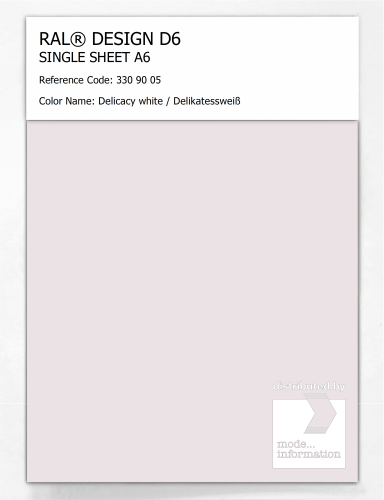 Product image of the product “RAL® DESIGN D6 SINGLE SHEET A6 330 90 05 Delicacy white / Delikatessweiß ”
