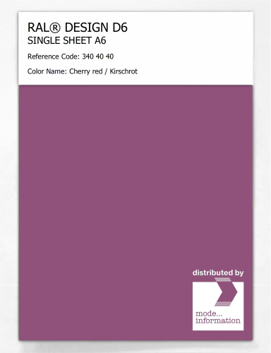 Artikelbild des Artikels “RAL® DESIGN D6 SINGLE SHEET A6 340 40 40 Cherry red / Kirschrot “