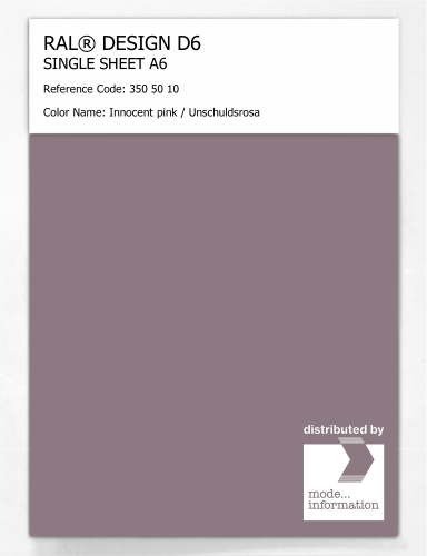 Artikelbild des Artikels “RAL® DESIGN D6 SINGLE SHEET A6 350 50 10 Innocent pink / Unschuldsrosa “
