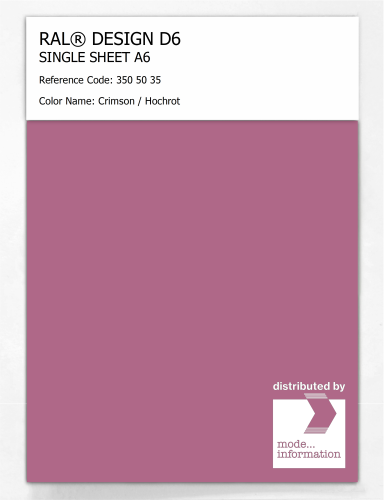 Artikelbild des Artikels “RAL® DESIGN D6 SINGLE SHEET A6 350 50 35 Crimson / Hochrot “