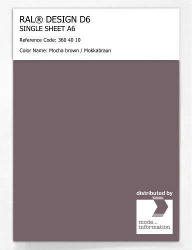 Product image of the product “RAL® DESIGN D6 SINGLE SHEET A6 360 40 10 Mocha brown / Mokkabraun ”