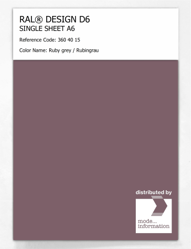 Artikelbild des Artikels “RAL® DESIGN D6 SINGLE SHEET A6 360 40 15 Ruby grey / Rubingrau “
