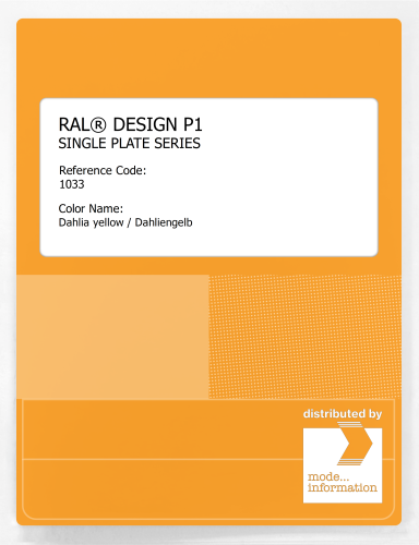 Artikelbild des Artikels “RAL® PLASTICS P1 SINGLE PLATE 1000 SERIES 1033 Dahlia yellow / Dahliengelb “
