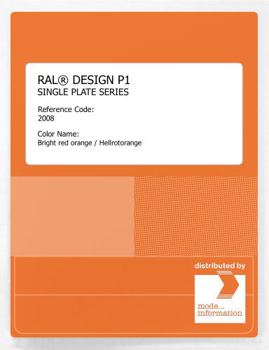 Artikelbild des Artikels “RAL® PLASTICS P1 SINGLE PLATE 2000 SERIES 2008 Bright red orange / Hellrotorange “