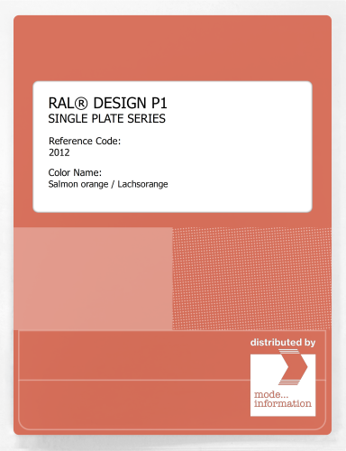 Artikelbild des Artikels “RAL® PLASTICS P1 SINGLE PLATE 2000 SERIES 2012 Salmon orange / Lachsorange “