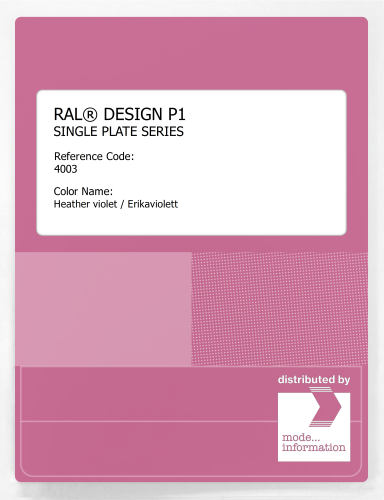 Artikelbild des Artikels “RAL® PLASTICS P1 SINGLE PLATE 4000 SERIES 4003 Heather violet / Erikaviolett “