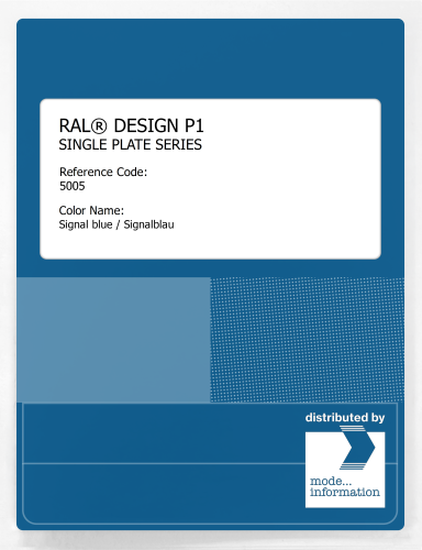 Artikelbild des Artikels “RAL® PLASTICS P1 SINGLE PLATE 5000 SERIES 5005 Signal blue / Signalblau “