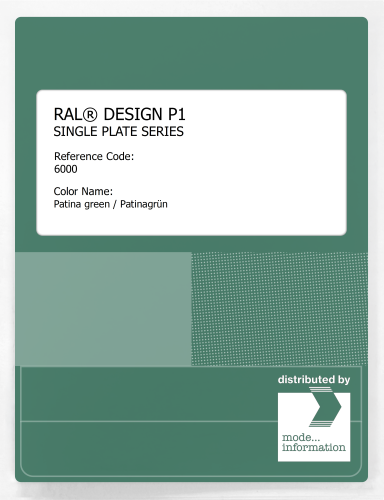 Artikelbild des Artikels “RAL® PLASTICS P1 SINGLE PLATE 6000 SERIES 6000 Patina green / Patinagrün “