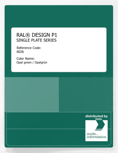 Artikelbild des Artikels “RAL® PLASTICS P1 SINGLE PLATE 6000 SERIES 6026 Opal green / Opalgrün “