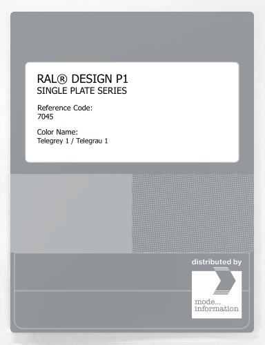 Artikelbild des Artikels “RAL® PLASTICS P1 SINGLE PLATE 7000 SERIES 7045 Telegrey 1 / Telegrau 1 “