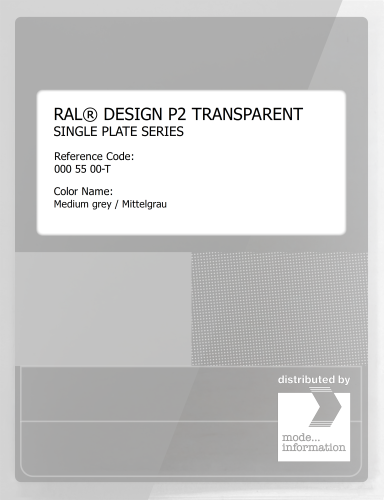 Artikelbild des Artikels “RAL® PLASTICS P2 OPAQUE SINGLE PLATE 000 55 00 TRANSPARENT Medium grey / Mittelgrau “