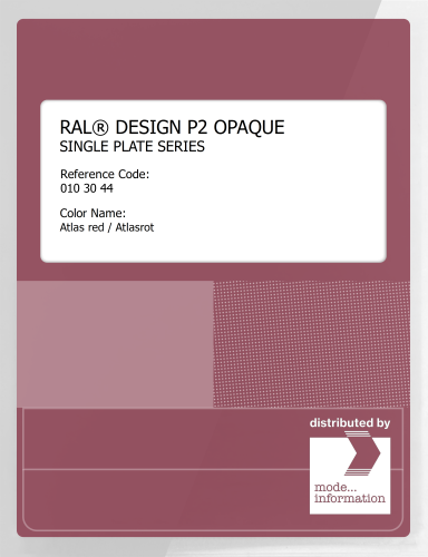 Artikelbild des Artikels “RAL® PLASTICS P2 OPAQUE SINGLE PLATE 010 30 44 Atlas red / Atlasrot “