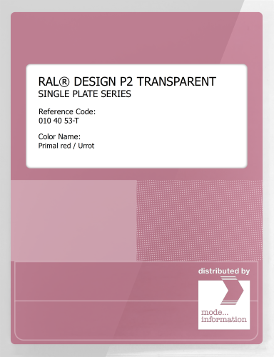 Artikelbild des Artikels “RAL® PLASTICS P2 OPAQUE SINGLE PLATE 010 40 53 TRANSPARENT Primal red / Urrot “
