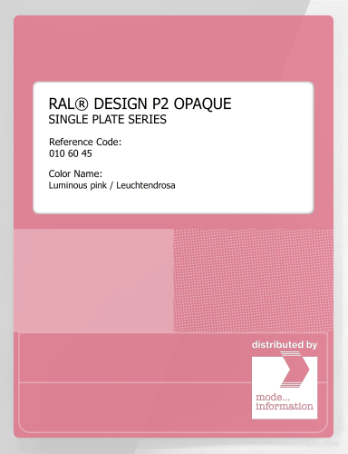 Artikelbild des Artikels “RAL® PLASTICS P2 OPAQUE SINGLE PLATE 010 60 45 Luminous pink / Leuchtendrosa “