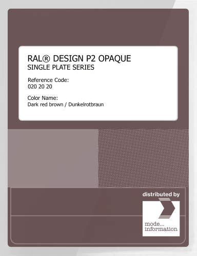 Artikelbild des Artikels “RAL® PLASTICS P2 OPAQUE SINGLE PLATE 020 20 20 Dark red brown / Dunkelrotbraun “