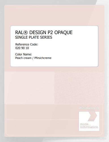 Artikelbild des Artikels “RAL® PLASTICS P2 OPAQUE SINGLE PLATE 020 90 10 Peach cream / Pfirsichcreme “