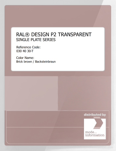 Artikelbild des Artikels “RAL® PLASTICS P2 OPAQUE SINGLE PLATE 030 40 30 TRANSPARENT Brick brown / Backsteinbraun “