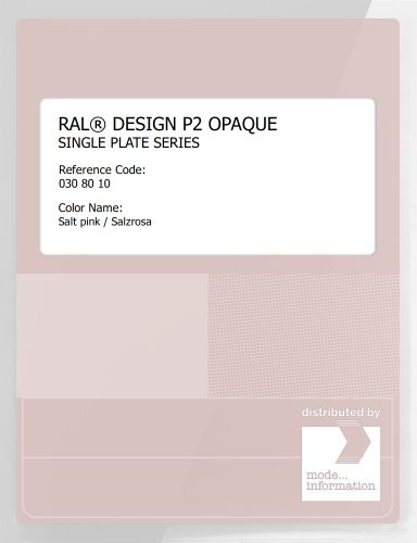 Artikelbild des Artikels “RAL® PLASTICS P2 OPAQUE SINGLE PLATE 030 80 10 Salt pink / Salzrosa “