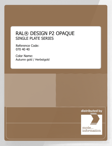 Artikelbild des Artikels “RAL® PLASTICS P2 OPAQUE SINGLE PLATE 070 40 40 Autumn gold / Herbstgold “