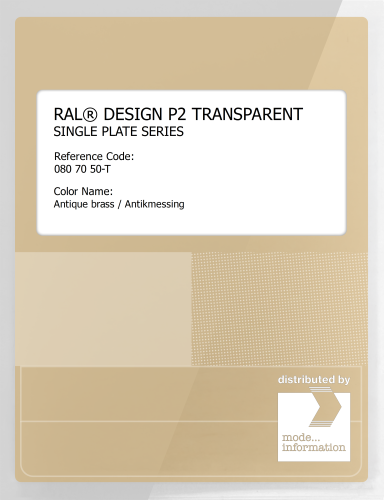 Artikelbild des Artikels “RAL® PLASTICS P2 OPAQUE SINGLE PLATE 080 70 50 TRANSPARENT Antique brass / Antikmessing “