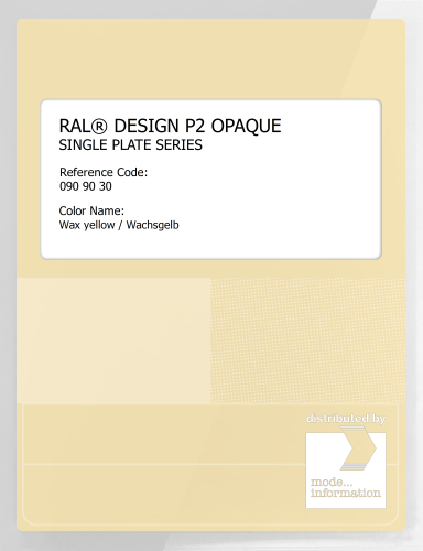 Artikelbild des Artikels “RAL® PLASTICS P2 OPAQUE SINGLE PLATE 090 90 30 Wax yellow / Wachsgelb “