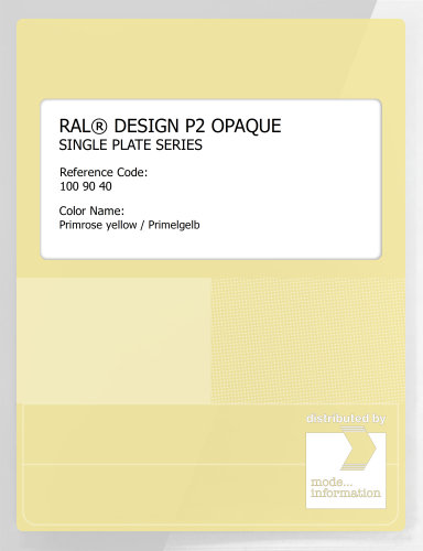 Artikelbild des Artikels “RAL® PLASTICS P2 OPAQUE SINGLE PLATE 100 90 40 Primrose yellow / Primelgelb “