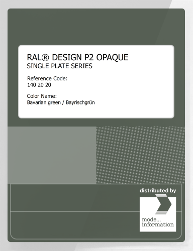 Artikelbild des Artikels “RAL® PLASTICS P2 OPAQUE SINGLE PLATE 140 20 20 Bavarian green / Bayrischgrün “