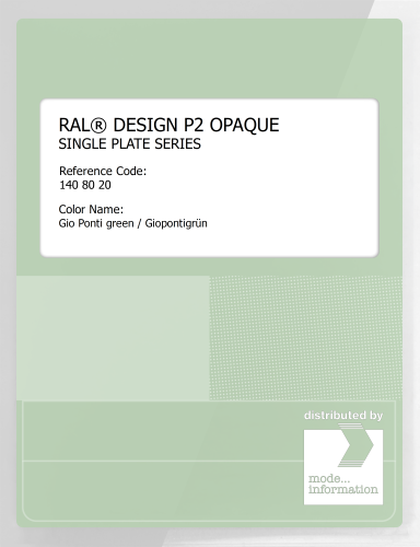 Artikelbild des Artikels “RAL® PLASTICS P2 OPAQUE SINGLE PLATE 140 80 20 Gio Ponti green / Giopontigrün “