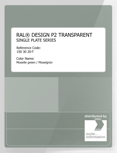 Artikelbild des Artikels “RAL® PLASTICS P2 OPAQUE SINGLE PLATE 150 30 20 TRANSPARENT Moselle green / Moselgrün “