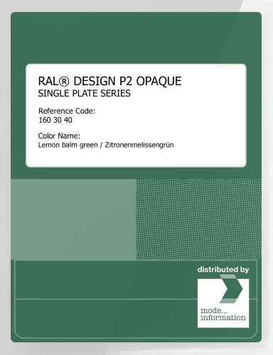 Artikelbild des Artikels “RAL® PLASTICS P2 OPAQUE SINGLE PLATE 160 30 40 Lemon balm green / Zitronenmelissengrün “
