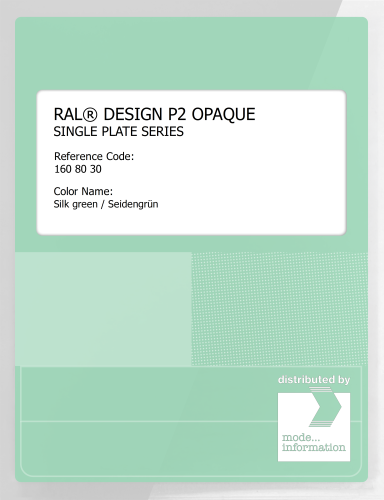 Artikelbild des Artikels “RAL® PLASTICS P2 OPAQUE SINGLE PLATE 160 80 30 Silk green / Seidengrün “