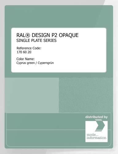 Artikelbild des Artikels “RAL® PLASTICS P2 OPAQUE SINGLE PLATE 170 60 20 Cyprus green / Cyperngrün “