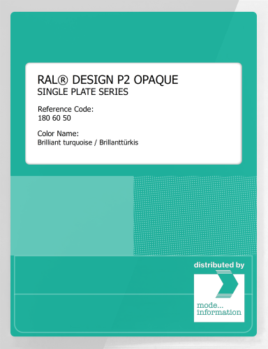 Artikelbild des Artikels “RAL® PLASTICS P2 OPAQUE SINGLE PLATE 180 60 50 Brilliant turquoise / Brillanttürkis “
