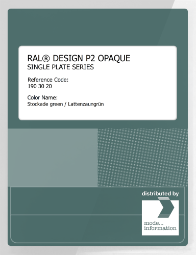 Artikelbild des Artikels “RAL® PLASTICS P2 OPAQUE SINGLE PLATE 190 30 20 Stockade green / Lattenzaungrün “