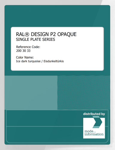 Artikelbild des Artikels “RAL® PLASTICS P2 OPAQUE SINGLE PLATE 200 30 33 Ice dark turquoise / Eisdunkeltürkis “
