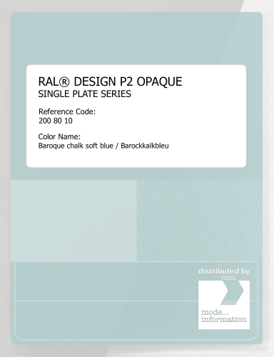 Artikelbild des Artikels “RAL® PLASTICS P2 OPAQUE SINGLE PLATE 200 80 10 Baroque chalk soft blue / Barockkalkbleu “