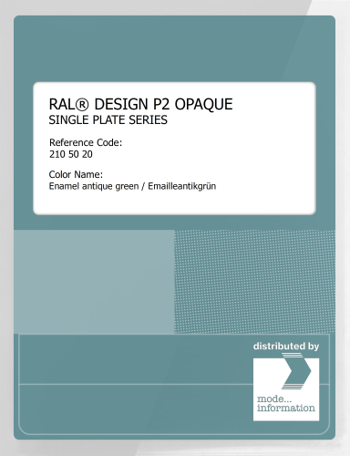 Artikelbild des Artikels “RAL® PLASTICS P2 OPAQUE SINGLE PLATE 210 50 20 Enamel antique green / Emailleantikgrün “
