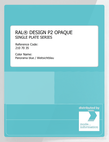 Artikelbild des Artikels “RAL® PLASTICS P2 OPAQUE SINGLE PLATE 210 70 35 Panorama blue / Weitsichtblau “
