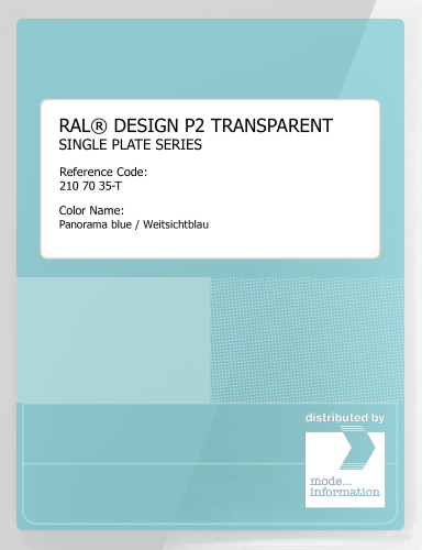 Artikelbild des Artikels “RAL® PLASTICS P2 OPAQUE SINGLE PLATE 210 70 35 TRANSPARENT Panorama blue / Weitsichtblau “