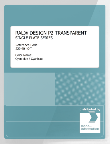 Artikelbild des Artikels “RAL® PLASTICS P2 OPAQUE SINGLE PLATE 220 40 40 TRANSPARENT Cyan blue / Cyanblau “