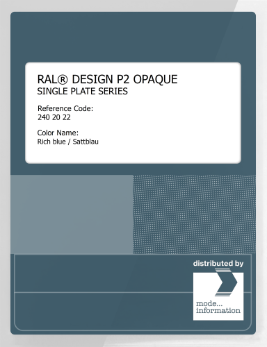 Artikelbild des Artikels “RAL® PLASTICS P2 OPAQUE SINGLE PLATE 240 20 22 Rich blue / Sattblau “