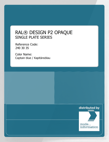 Artikelbild des Artikels “RAL® PLASTICS P2 OPAQUE SINGLE PLATE 240 30 35 Captain blue / Kapitänsblau “
