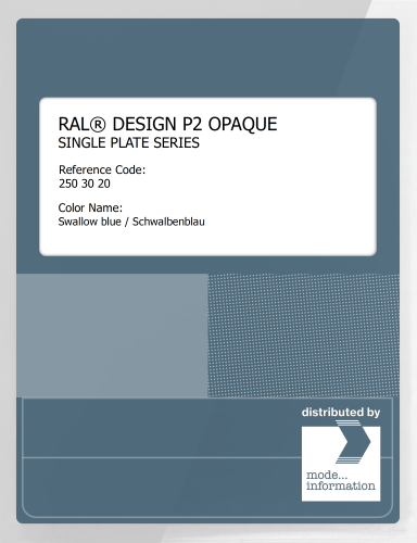 Artikelbild des Artikels “RAL® PLASTICS P2 OPAQUE SINGLE PLATE 250 30 20 Swallow blue / Schwalbenblau “