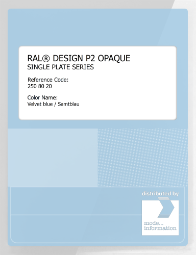 Artikelbild des Artikels “RAL® PLASTICS P2 OPAQUE SINGLE PLATE 250 80 20 Velvet blue / Samtblau “