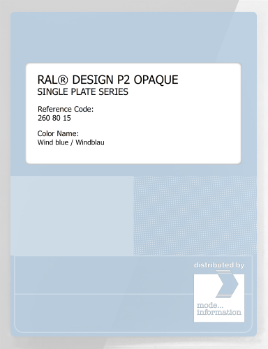 Artikelbild des Artikels “RAL® PLASTICS P2 OPAQUE SINGLE PLATE 260 80 15 Wind blue / Windblau “