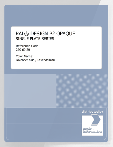 Artikelbild des Artikels “RAL® PLASTICS P2 OPAQUE SINGLE PLATE 270 60 20 Lavender blue / Lavendelblau “
