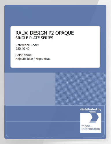Artikelbild des Artikels “RAL® PLASTICS P2 OPAQUE SINGLE PLATE 280 40 40 Neptune blue / Neptunblau “