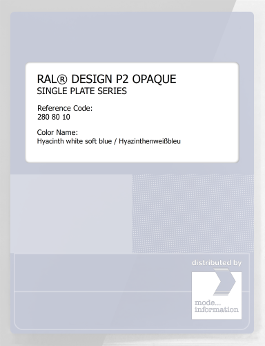 Artikelbild des Artikels “RAL® PLASTICS P2 OPAQUE SINGLE PLATE 280 80 10 Hyacinth white soft blue / Hyazinthenweißbleu “
